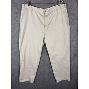 L.L. Bean Comfort Waist Beige Cotton Chino Pants Mens Size 44x30 Casual